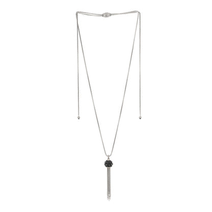 David Yurman Sterling Silver Hematine Cable Berries Tassel Pendant Necklace 2 of 3