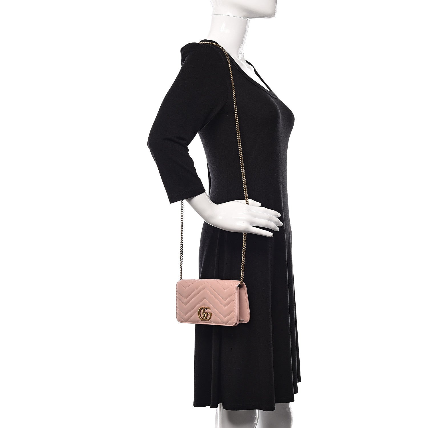 Gucci Calfskin Matelasse GG Marmont Mini Bag Perfect Pink 2 of 10