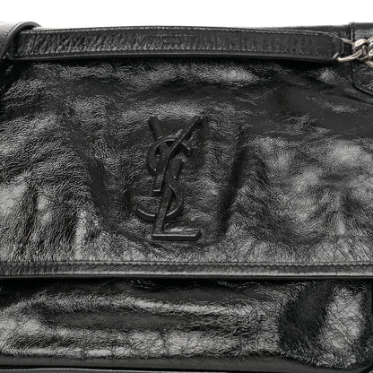 Saint Laurent Crinkled Calfskin Monogram Medium Niki Chain Satchel Black 8 of 10