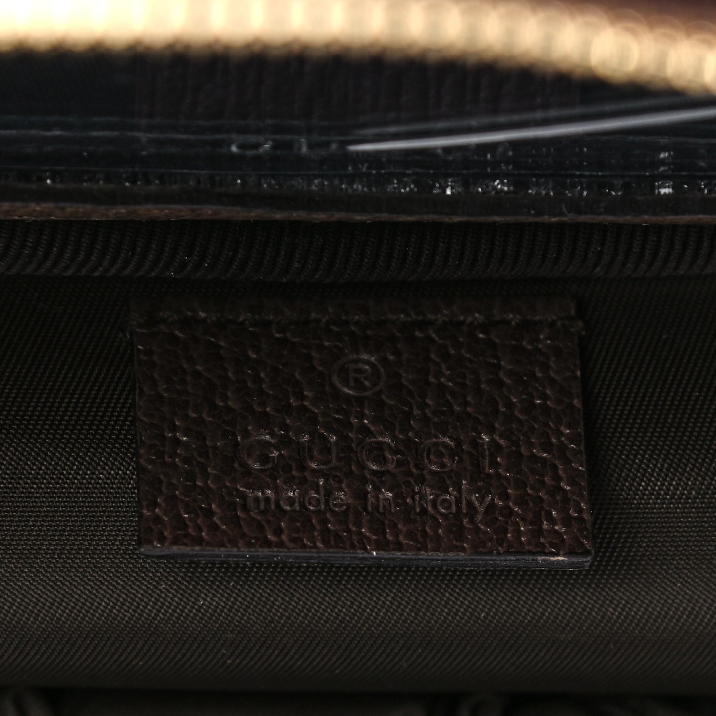 GG Supreme Monogram Textured Calfskin Web Ophidia Vanity Cosmetic Case Beige Ebony New Acero
