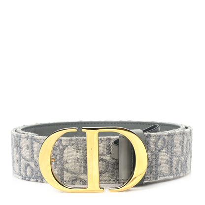 Christian Dior Oblique 30 Montaigne 35mm Belt 70 28 Gris 1 of 5