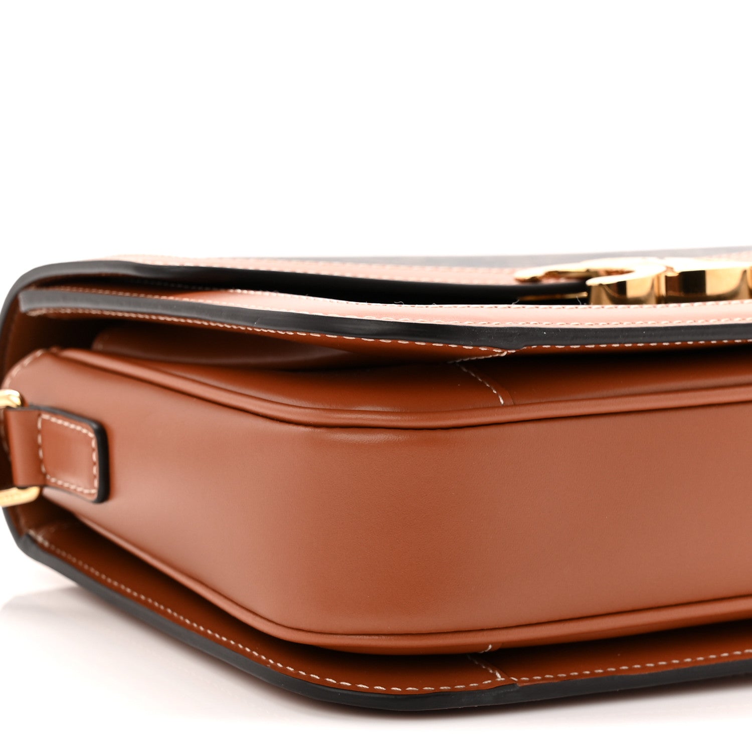 Celine Triomphe Canvas Calfskin Medium Triomphe Bag Tan 9 of 10