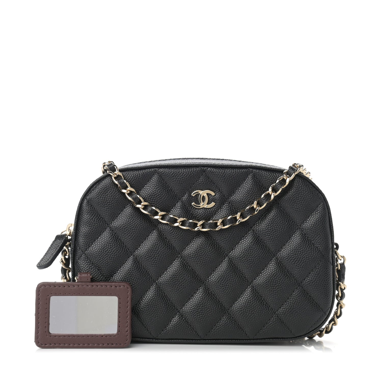 Caviar Quilted Vanity With Chain Black
