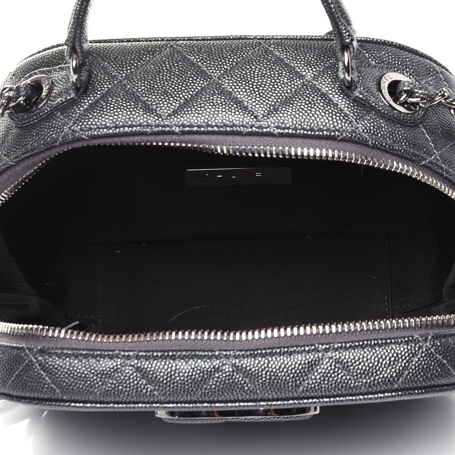 Chanel Metallic Caviar Small Coco Curve Vanity Bag Black Ruthenium 4 of 11