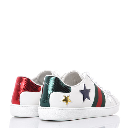 Gucci Calfskin Ayers Web Star Embroidered Womens Ace Sneakers 40 White Multi 4 of 10
