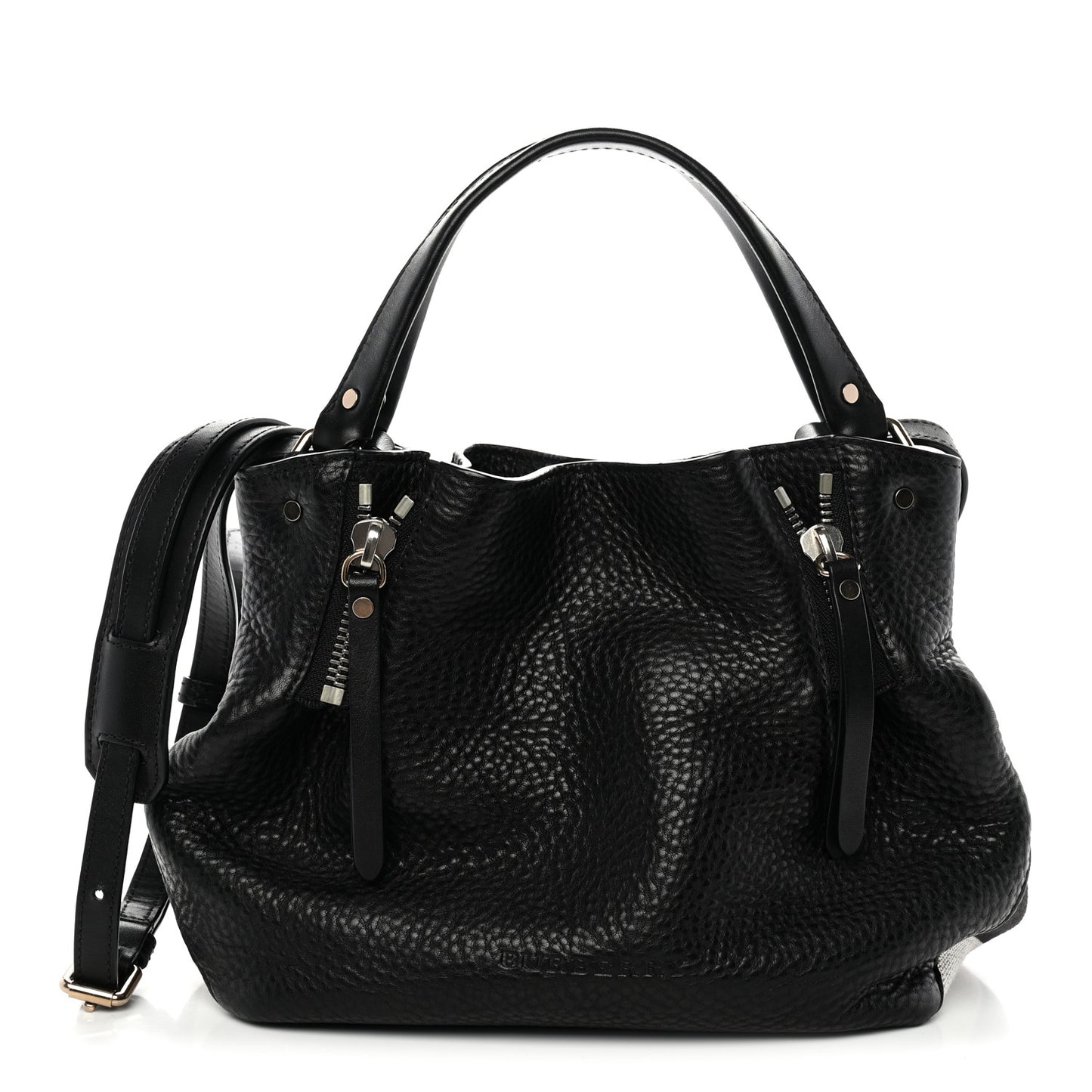 Grainy Calfskin House Check Small Maidstone Black