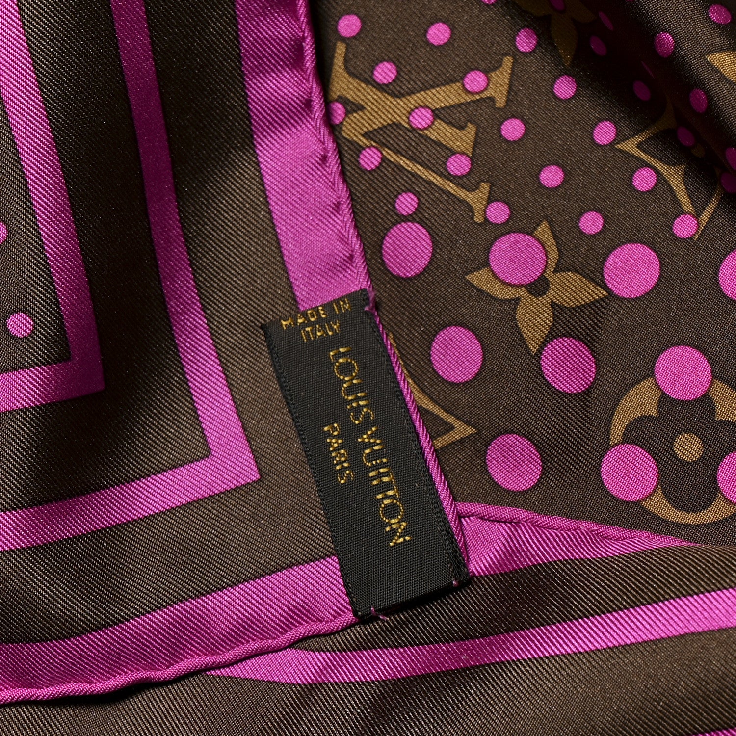 Louis Vuitton Silk Monogram Perforated Scarf Fuchsia 3 of 3
