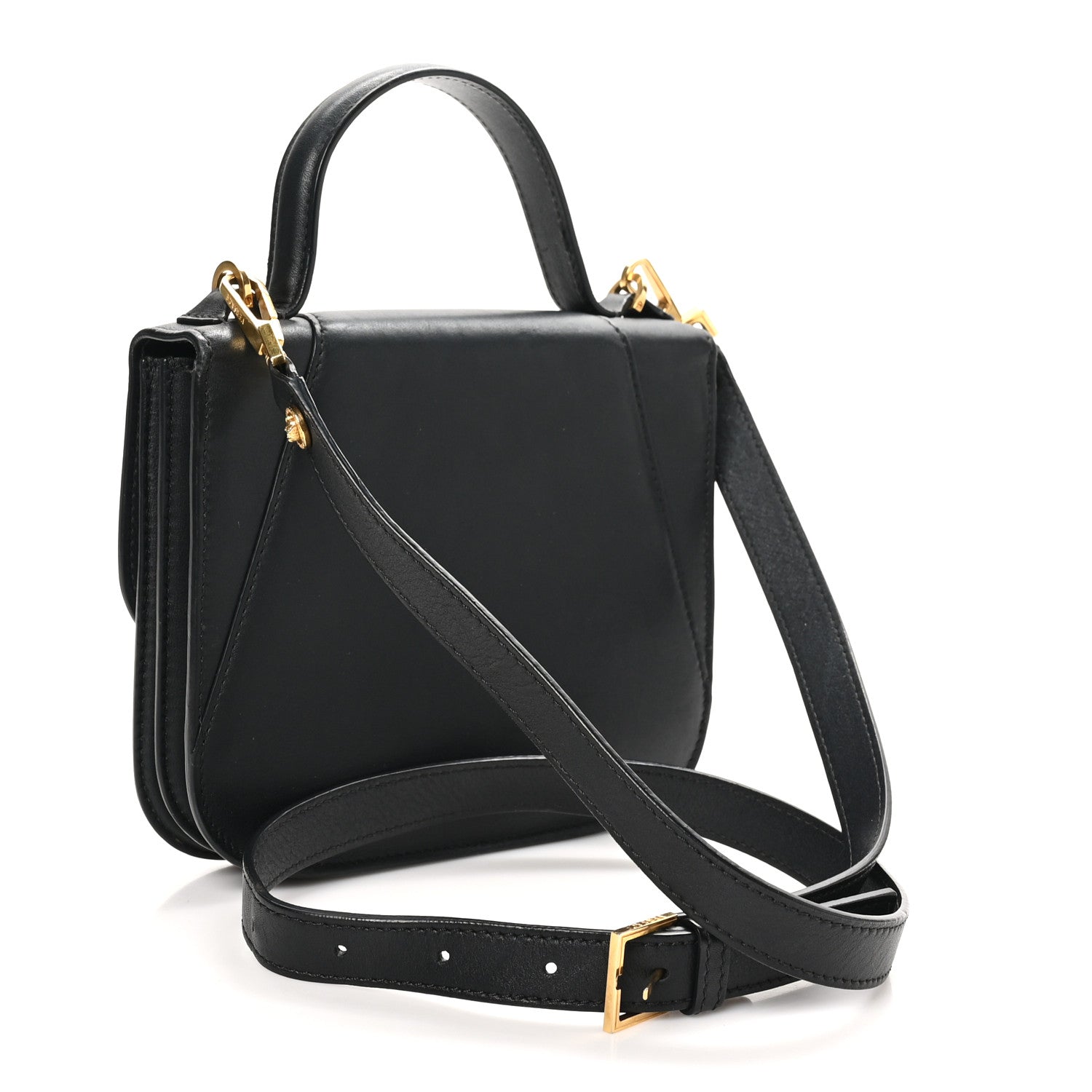 Versace Vitello Barocco Virtus Small Top Handle Shoulder Bag Black 3 of 12
