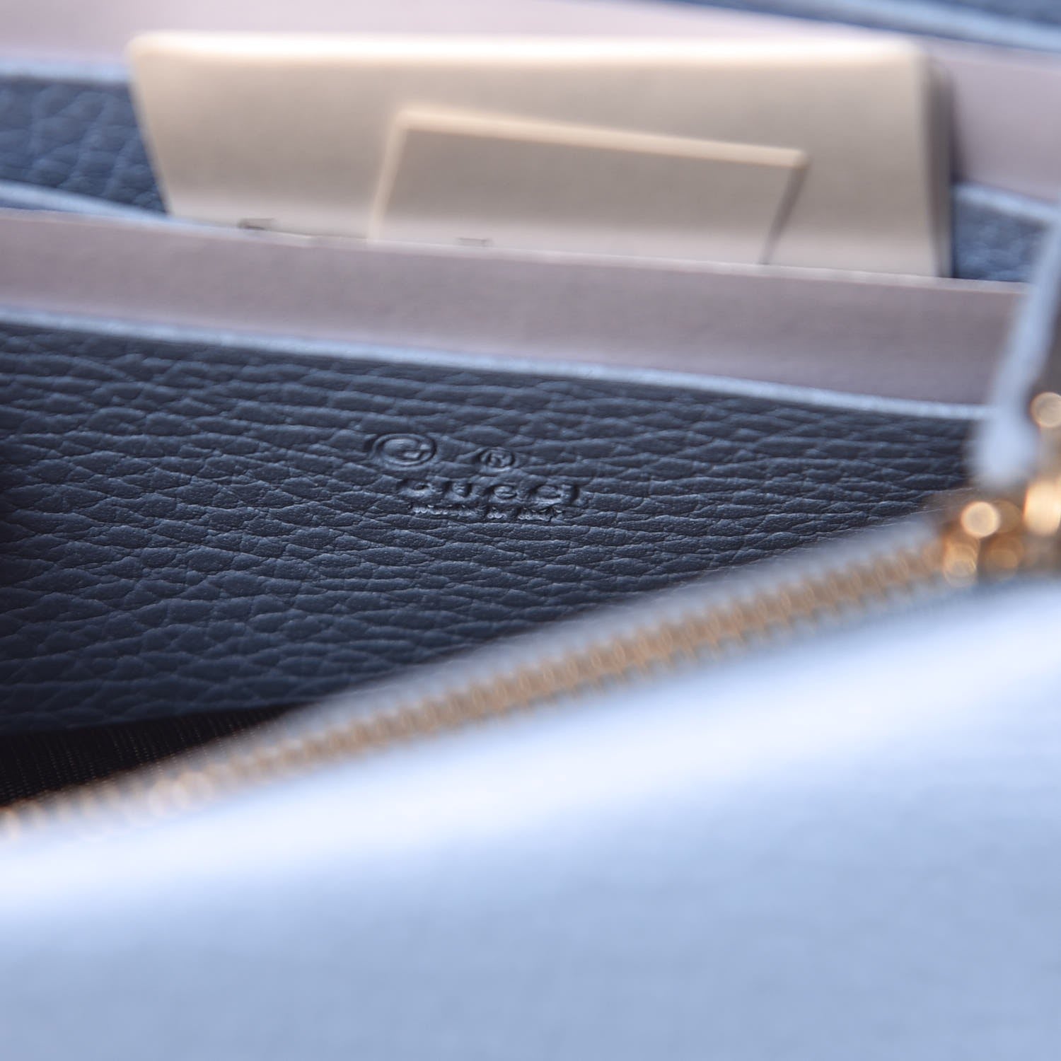Gucci Dollar Calfskin Medium Betty Chain Wallet Mineral Blue 6 of 8
