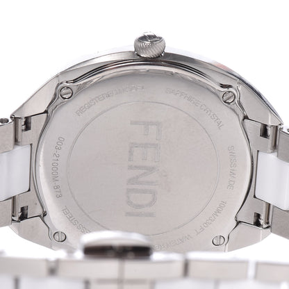 Fendi Stainless Steel Ceramic Diamond 34mm Momento Bugs Quartz Watch Orange 5 of 9
