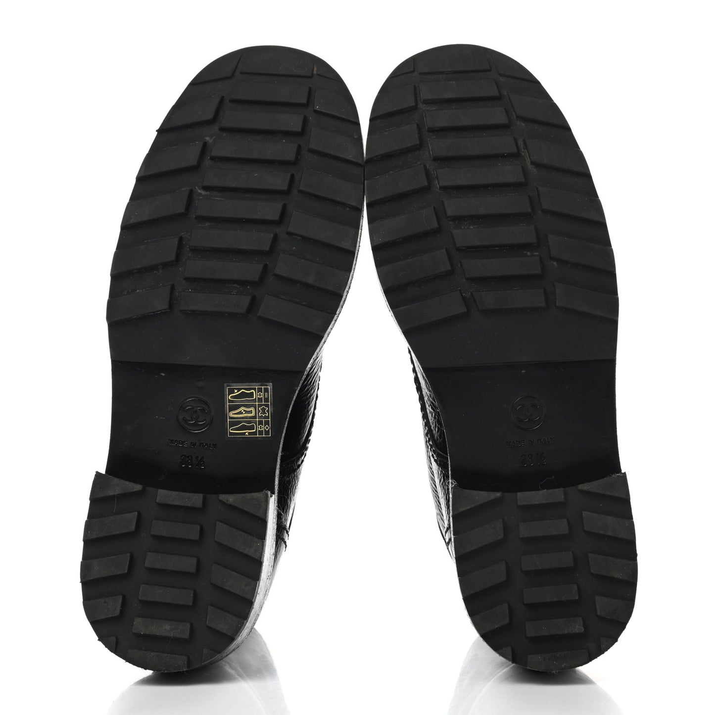 Shiny Calfskin Velvet Pearl Combat Short Boots 38.5 Black
