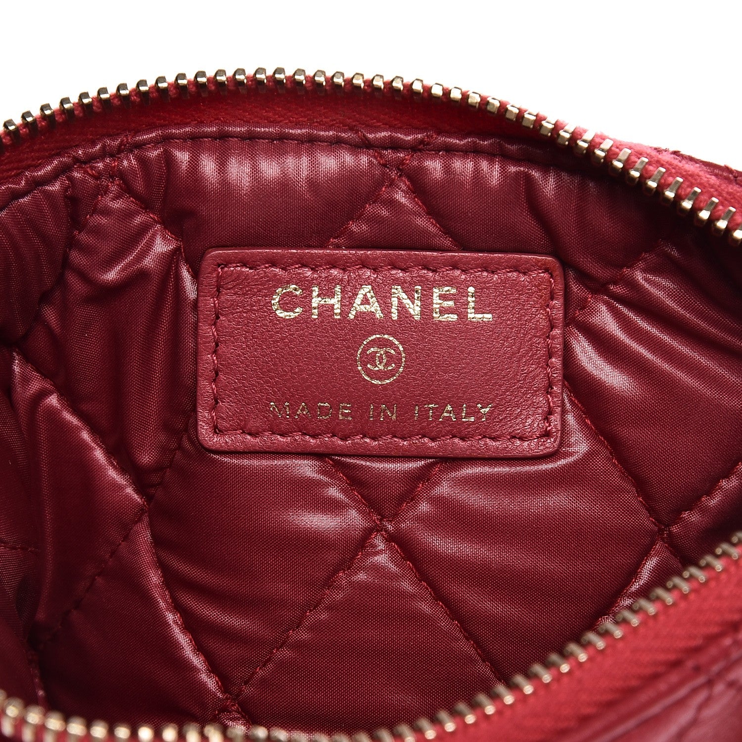 Chanel Lambskin Quilted Small Cosmetic Case Dark Pink 6 of 8