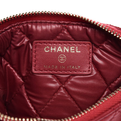 Chanel Lambskin Quilted Small Cosmetic Case Dark Pink 6 of 8