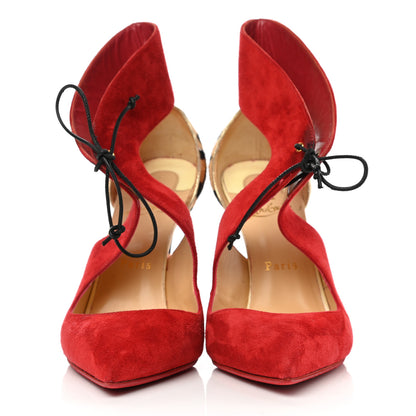 Christian Louboutin Veau Velours Pony Hair Ferme Rouge 100 Pumps 38.5 Rougissime 1 of 11