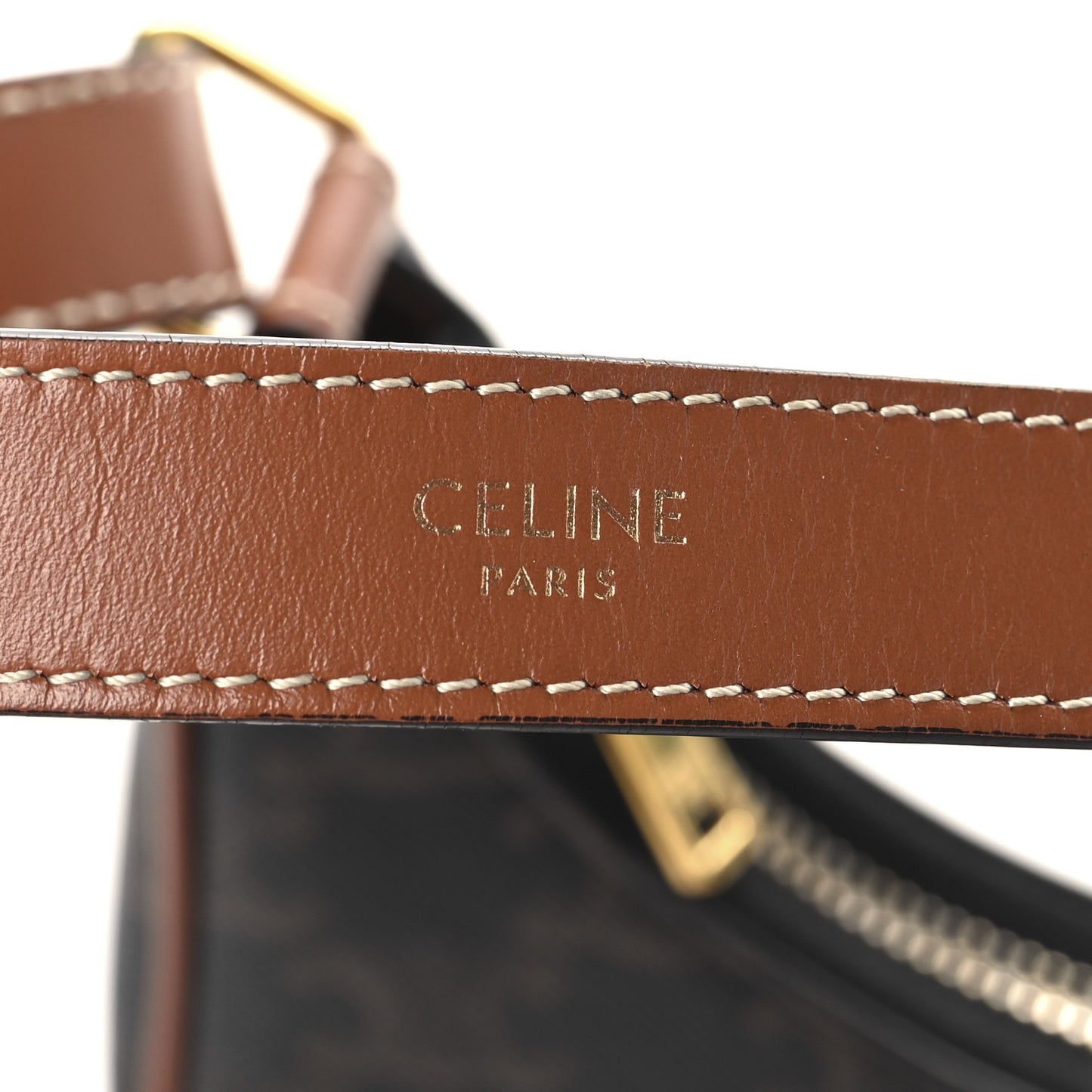 Triomphe Canvas Calfskin Ava Shoulder Bag Tan