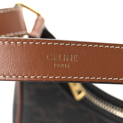 Celine Triomphe Canvas Calfskin Ava Shoulder Bag Tan 6 of 9