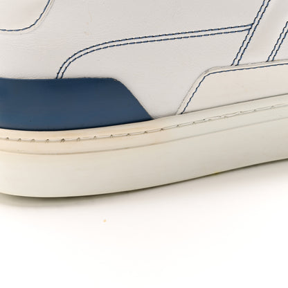 Hermes Calfskin Mens Deep Sneakers 44 White Bleu 12 of 14