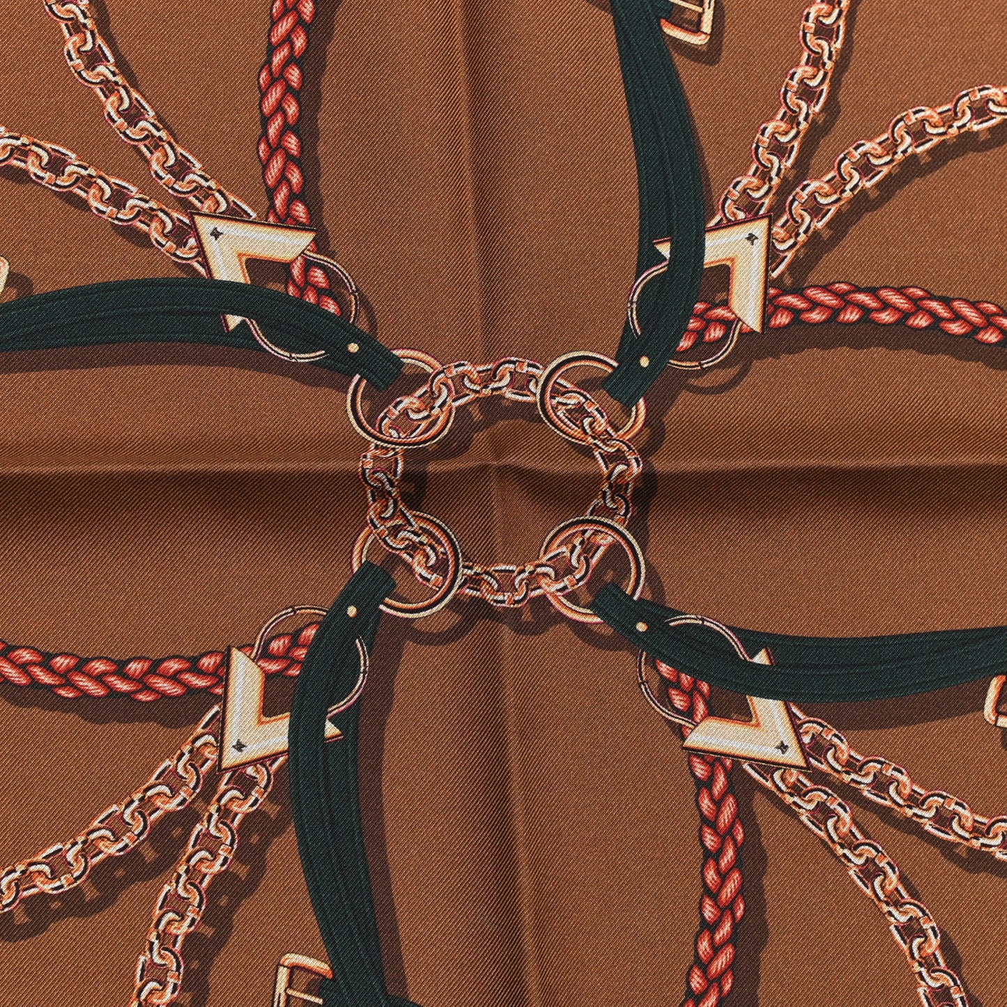 Silk Square Handle Me Scarf Brown