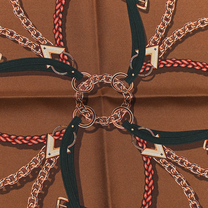 Louis Vuitton Silk Square Handle Me Scarf Brown 5 of 8