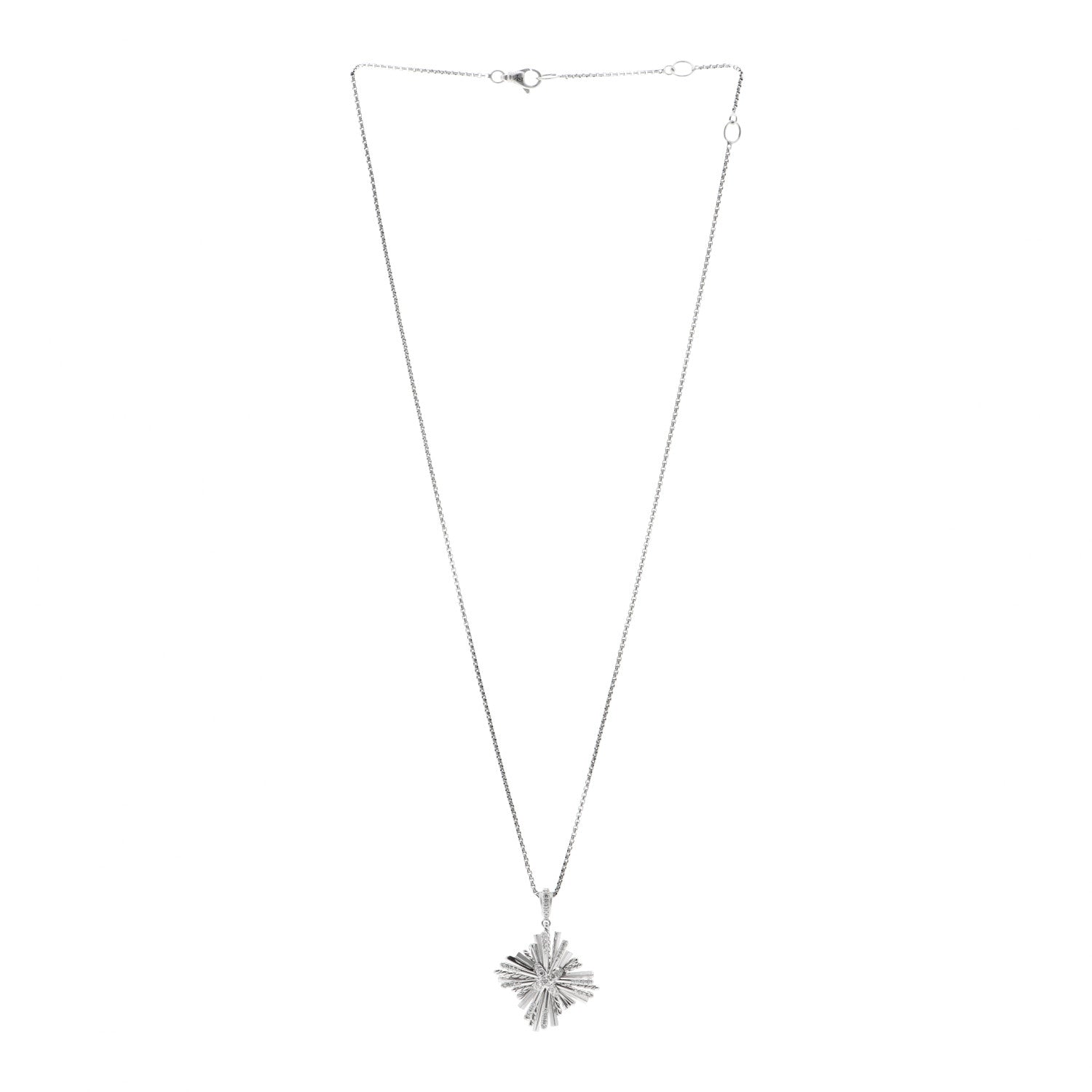 David Yurman Sterling Silver Diamond Angelika Maltese Pendant Necklace 3 of 4