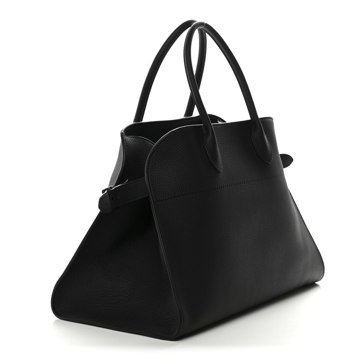 Matte Grained Calfskin Soft Margaux 15 Black