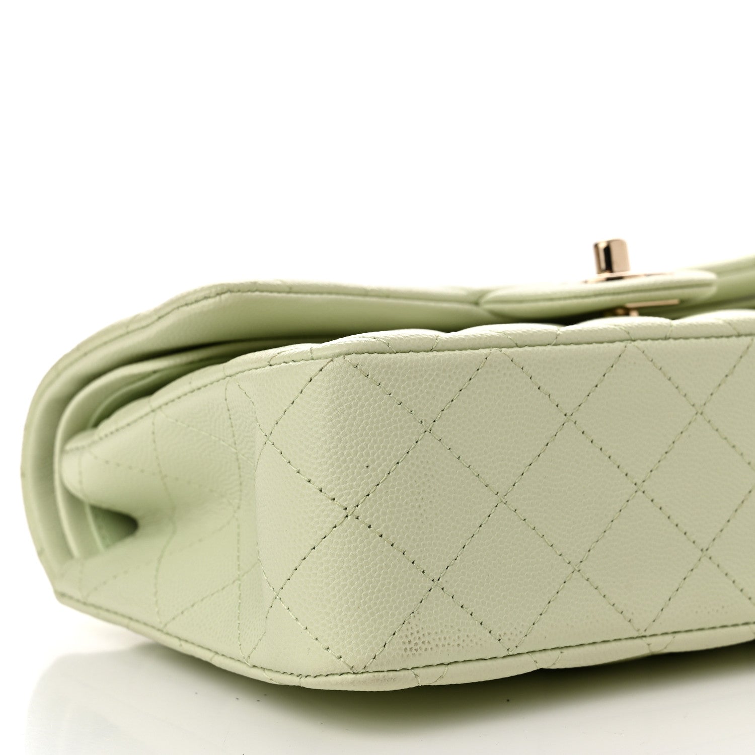 Chanel Caviar Quilted Small Double Flap Light Green 9 of 10