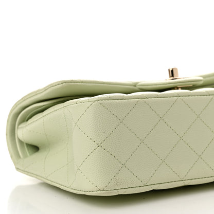 Chanel Caviar Quilted Small Double Flap Light Green 9 of 10