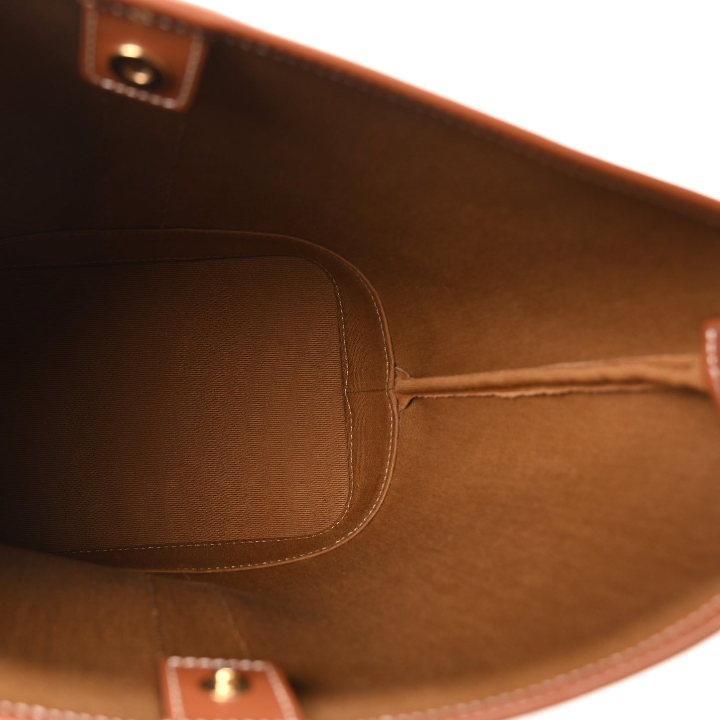 Triomphe Canvas Calfskin Small Bucket Bag Tan