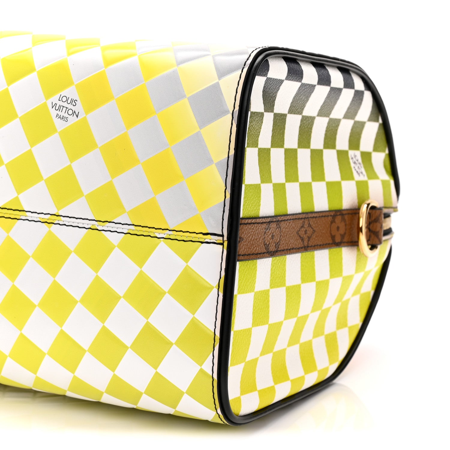 Louis Vuitton Epi Reverse Monogram Damier Race Speedy Bandouliere 30 Black Yellow 10 of 13