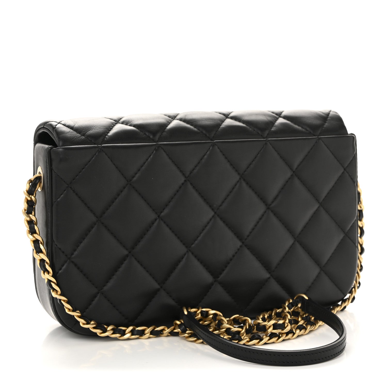Chanel Calfskin Quilted Nailed CC Flap Bag Black 3 of 10