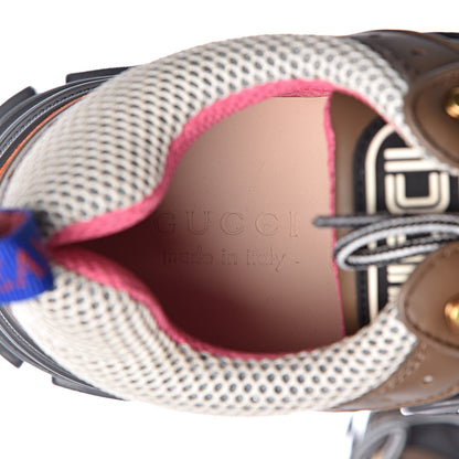 Gucci X SEGA Mesh Canvas Calfskin Mens Flashtrek Sneakers 11 White Box Pink Ardesia Loess 6 of 8