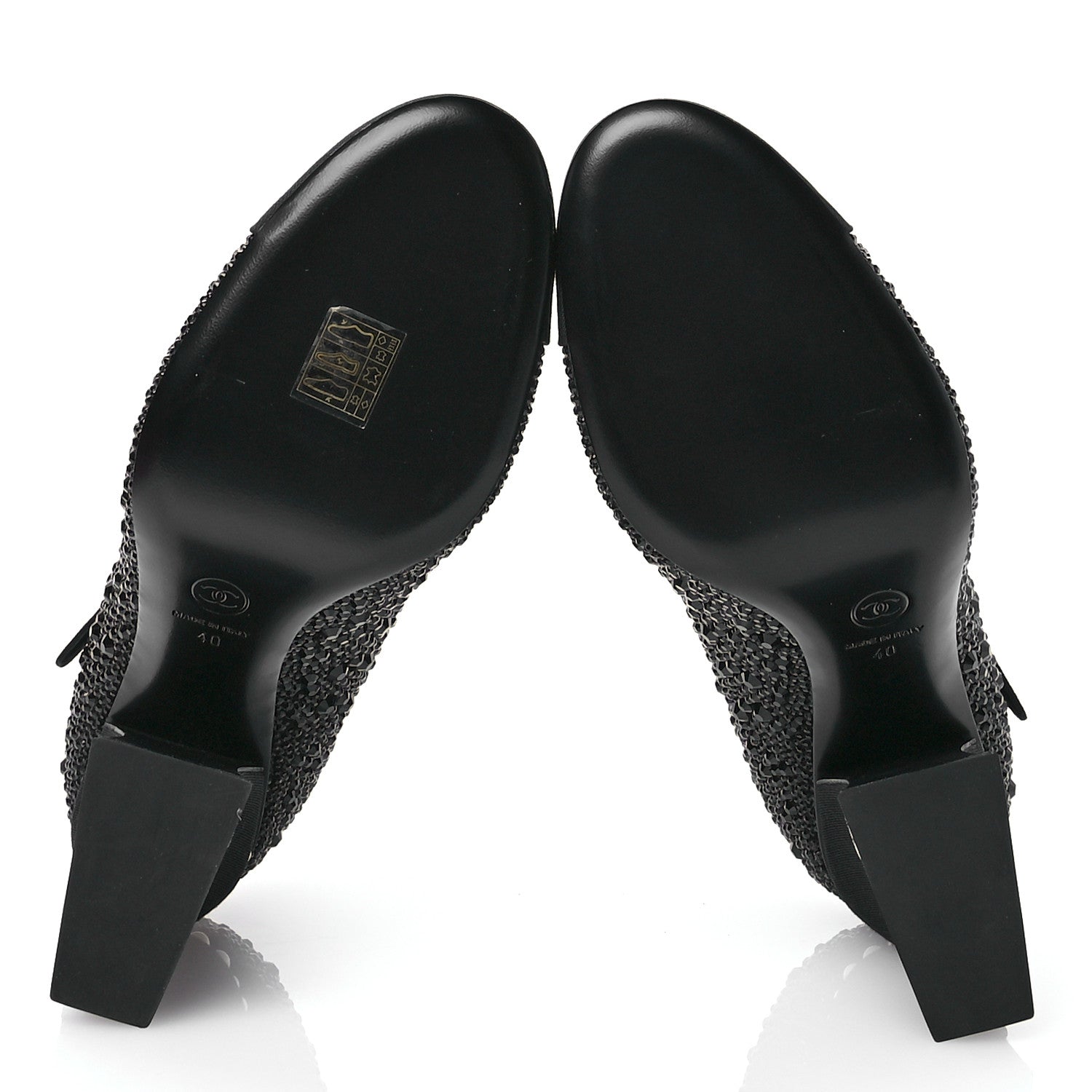 Chanel Strass Pearl Grosgrain Cap Toe Pumps 40 Black 5 of 9