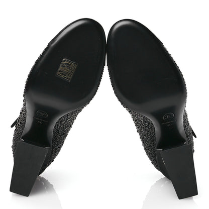 Chanel Strass Pearl Grosgrain Cap Toe Pumps 40 Black 5 of 9