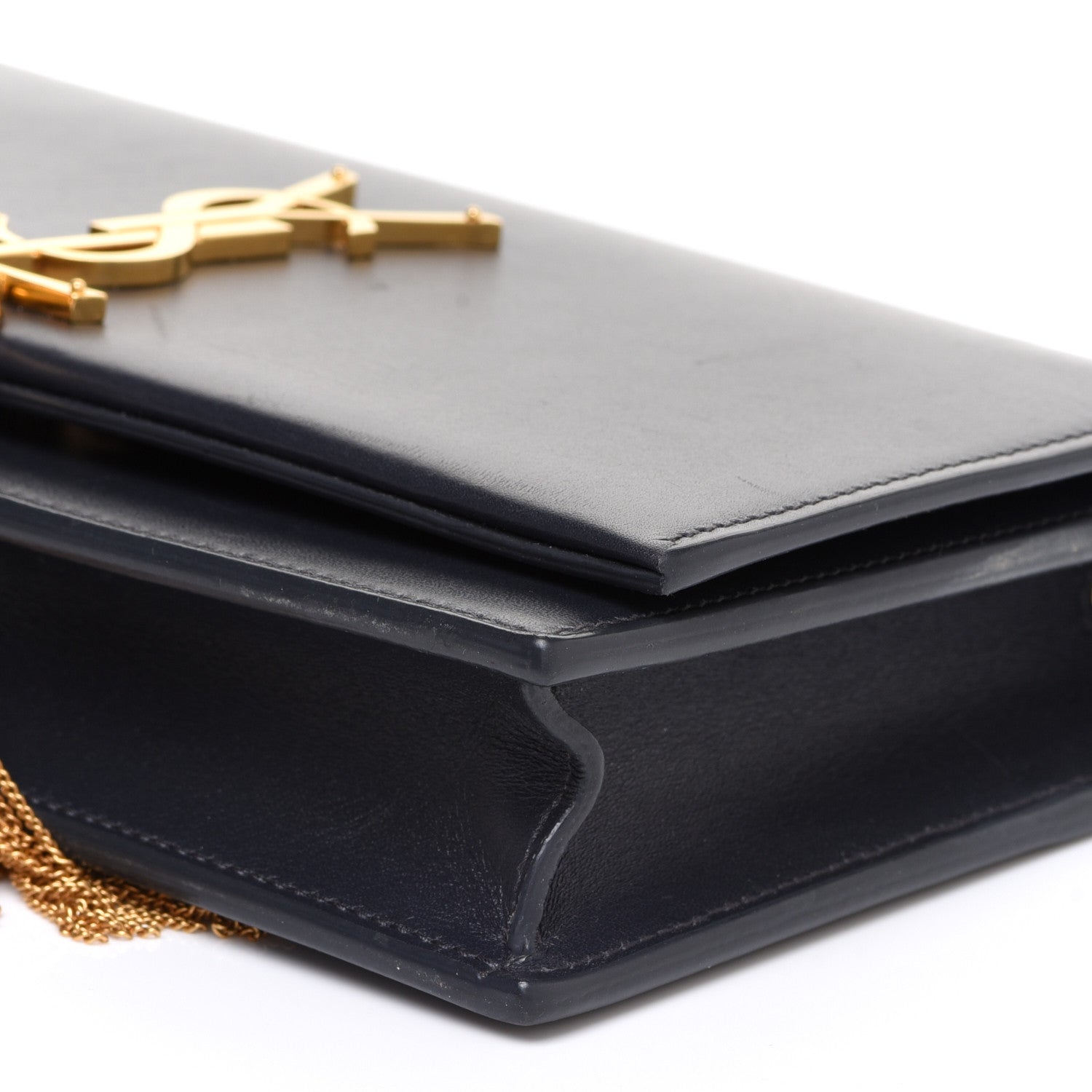 Saint Laurent Smooth Calfskin Classic Monogram Kate Tassel Chain Wallet Marine 10 of 11