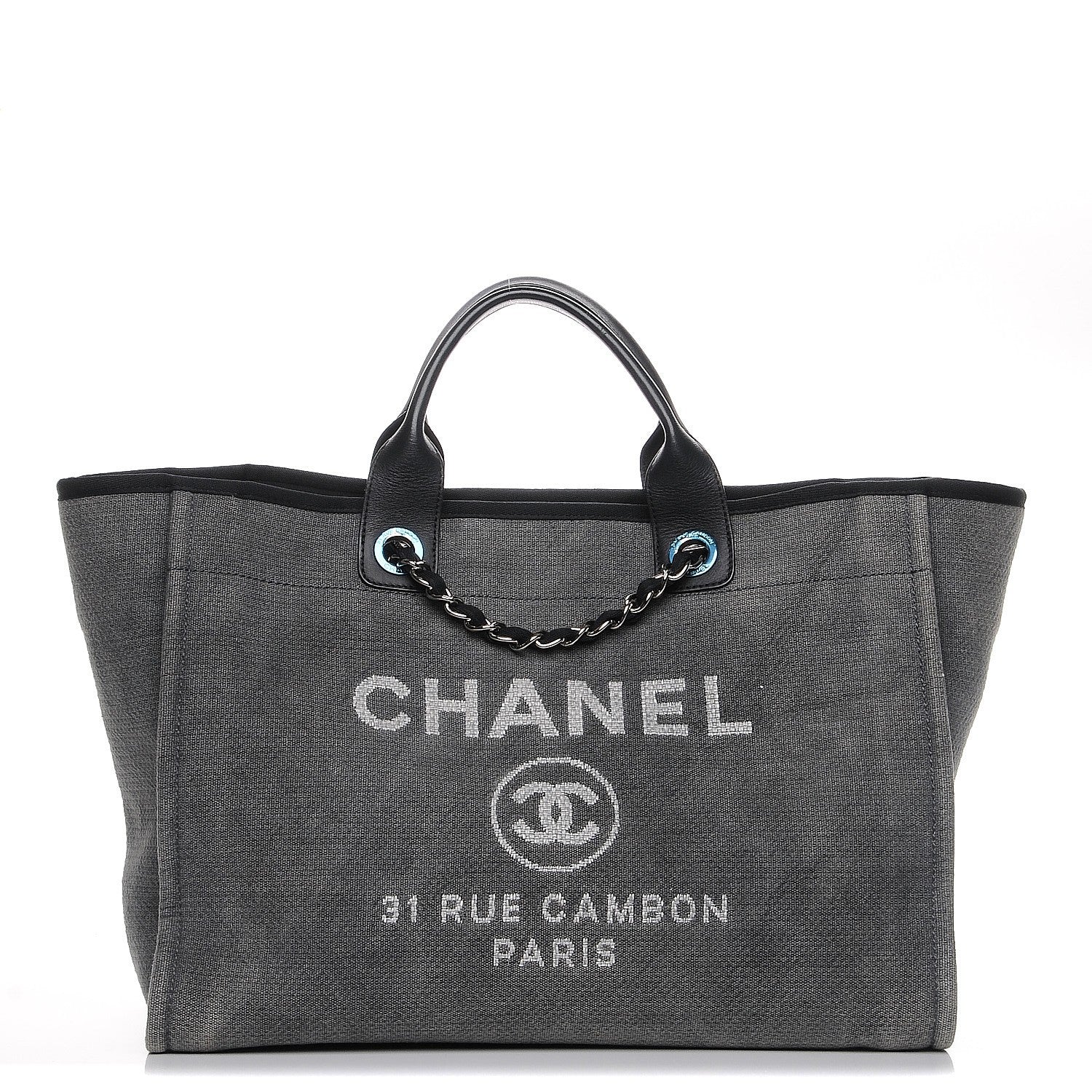 Chanel Canvas Deauville Large Tote Grey 1 of 8