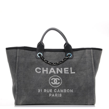 Chanel Canvas Deauville Large Tote Grey 1 of 8