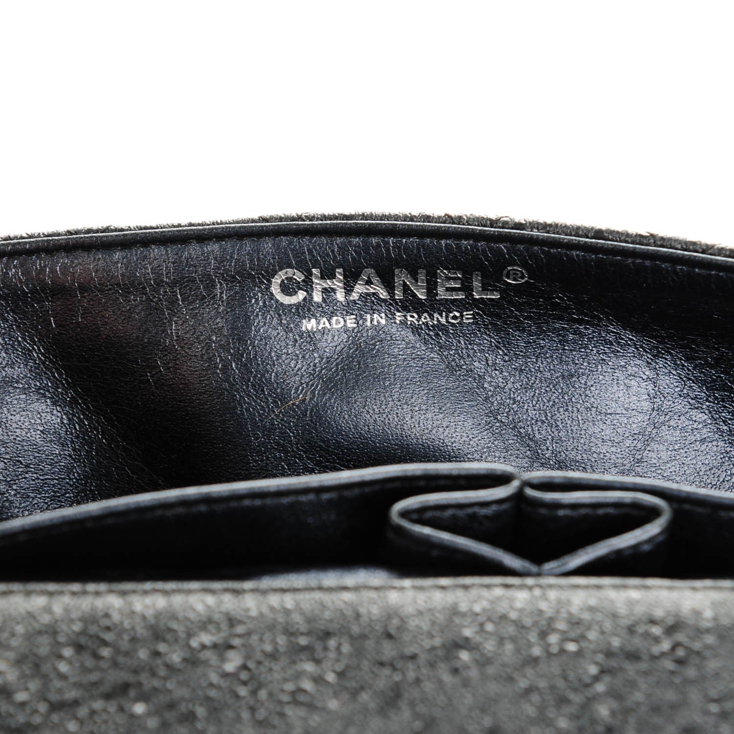 Chanel Crackled Calfskin Quilted East West Flap Black 6 of 7