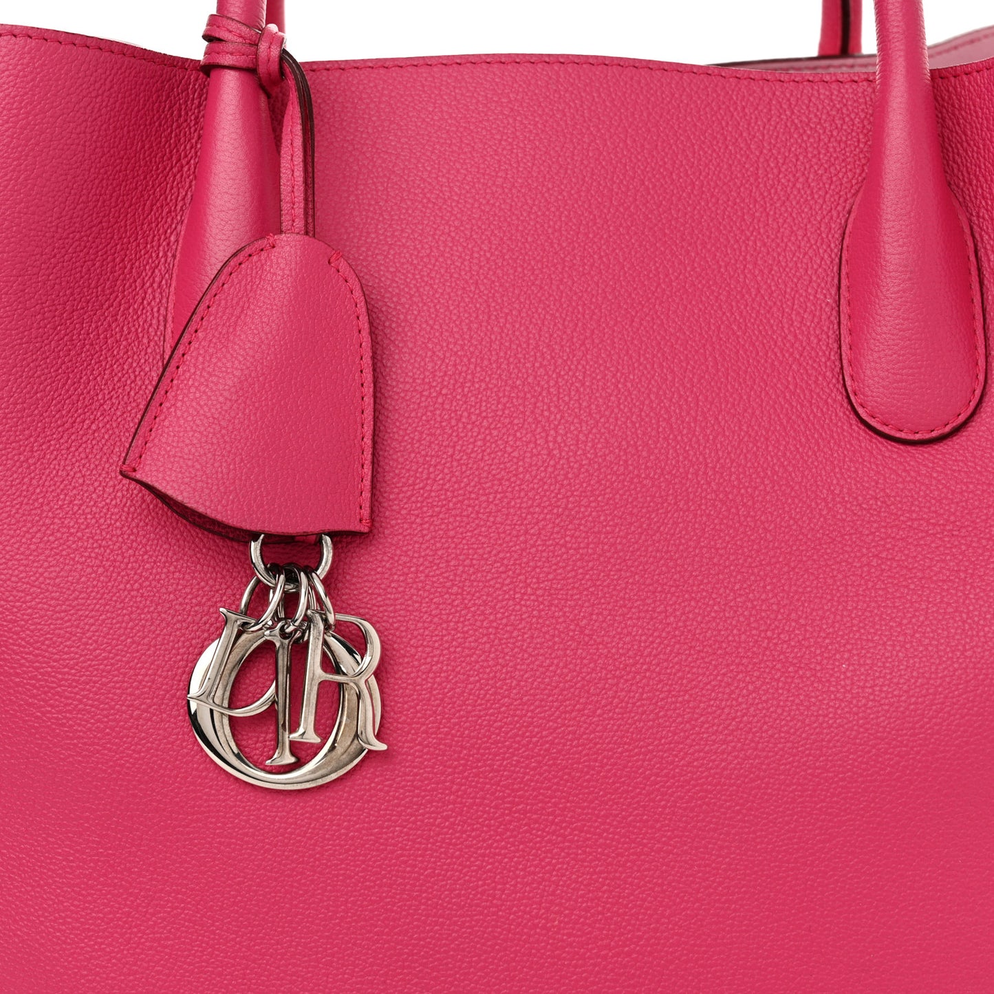 Supple Grained Calfskin Large Open Bar Tote Pink