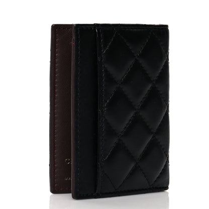 Chanel Lambskin Quilted Card Holder Wallet Black 3 of 9