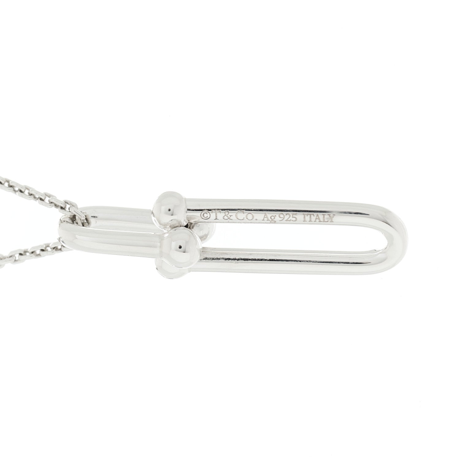 Tiffany Sterling Silver HardWear Link Pendant Necklace 4 of 5