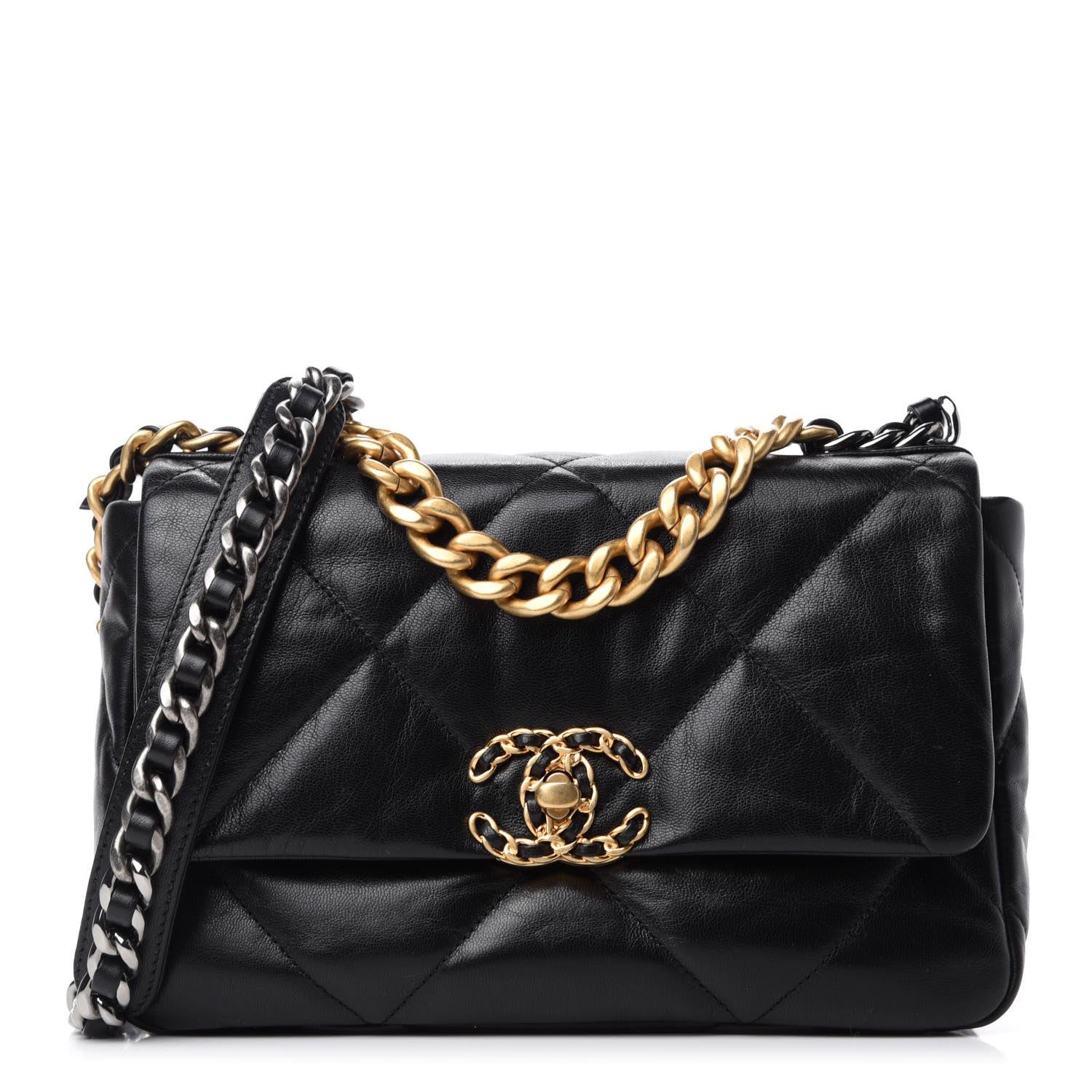 Chanel Goatskin Quilted Medium Chanel 19 Flap Black 1 of 11