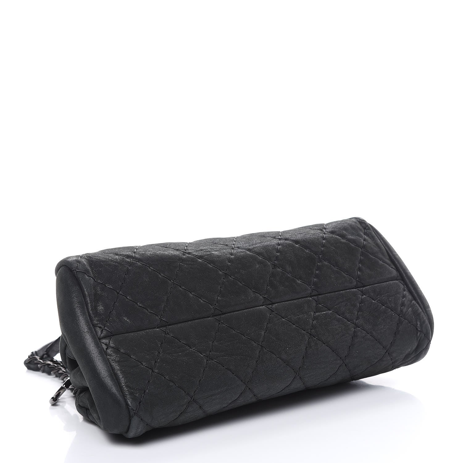 Chanel Iridescent Calfskin Medium Just Mademoiselle Bowler Black 4 of 11