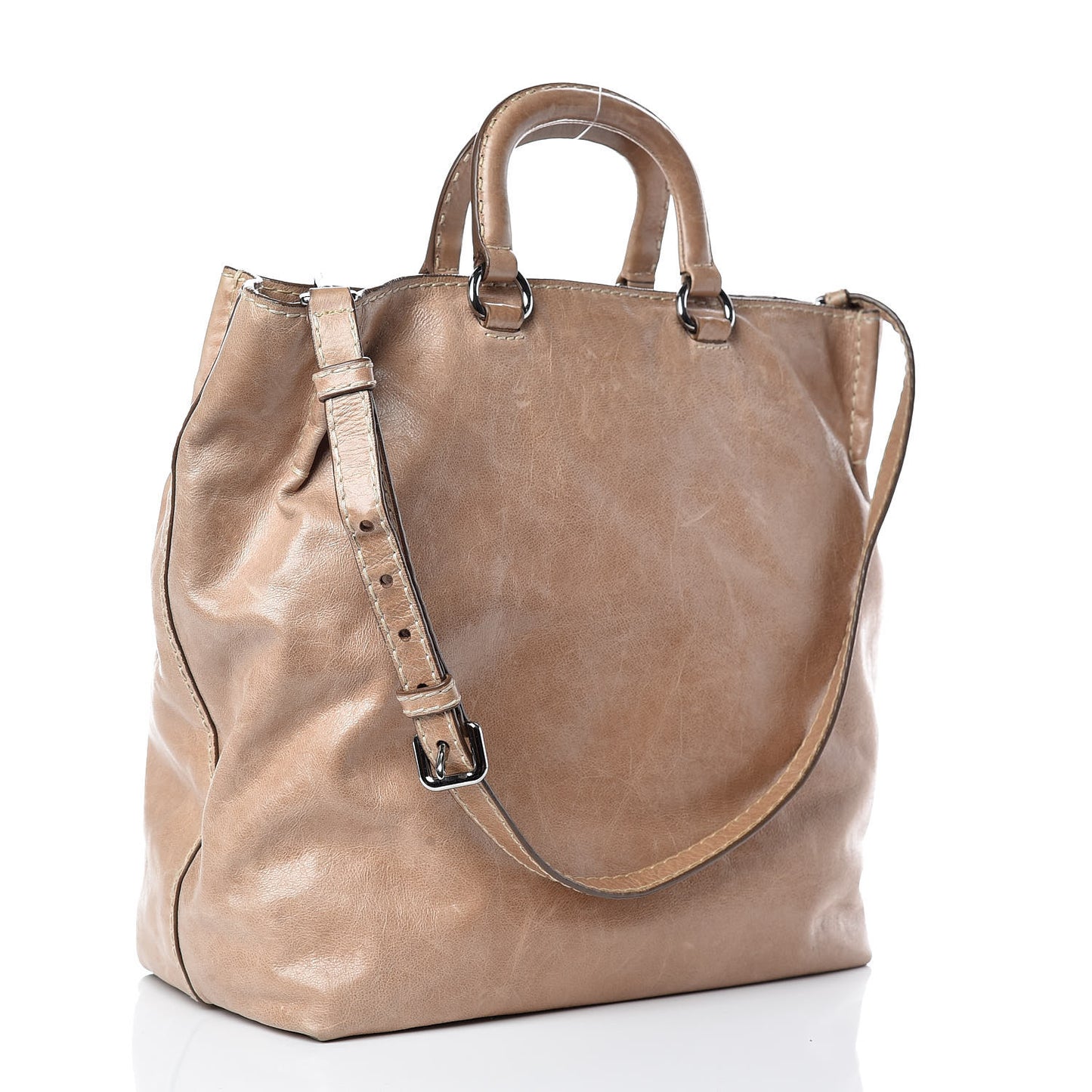 Vitello Shine Tote Cammeo