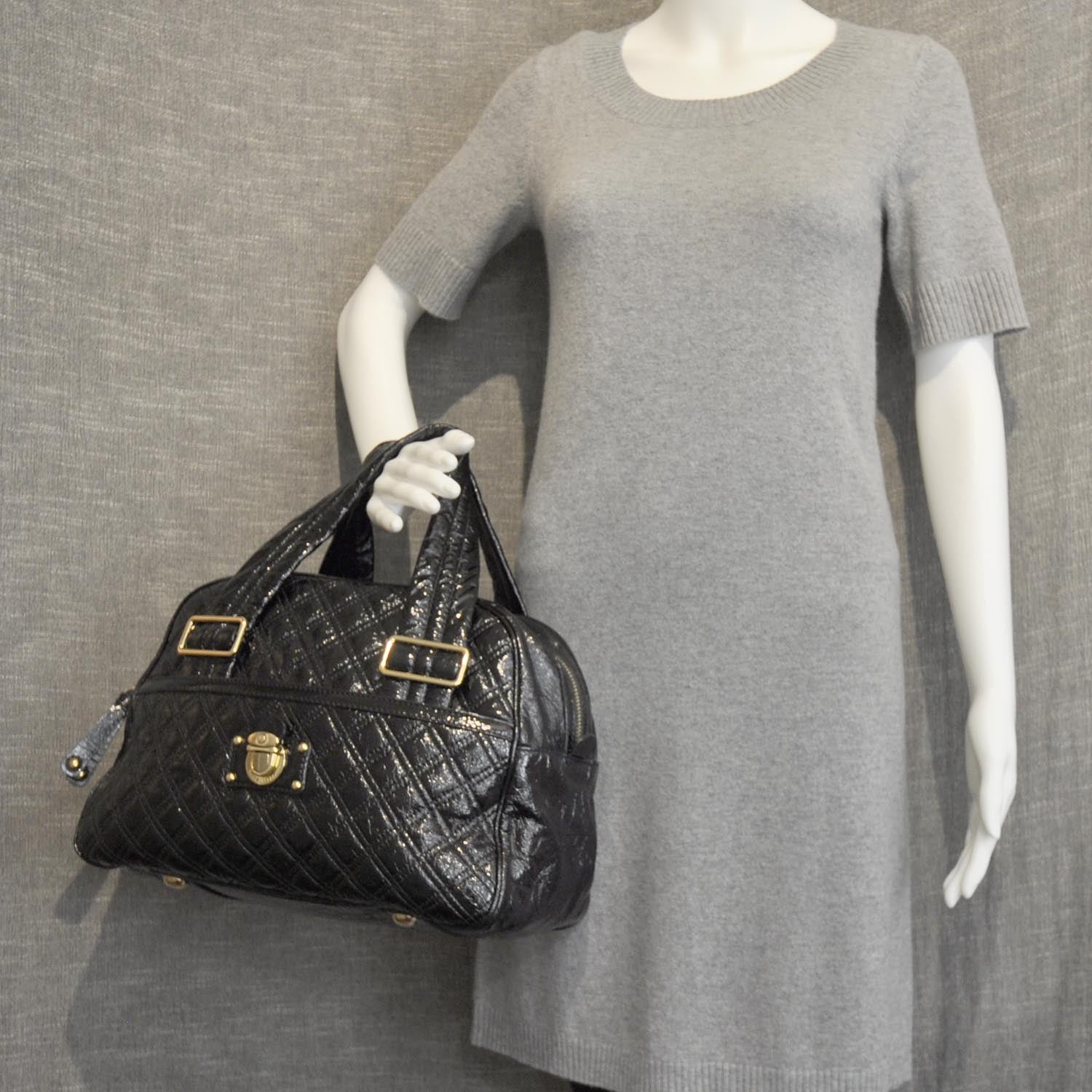 Marc Jacobs Patent Quilted Ursula Bowler Black 2 of 9