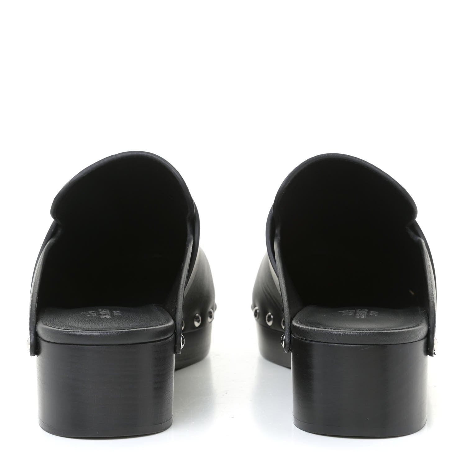 Hermes Calfskin Calya Mules 36 Black 5 of 10