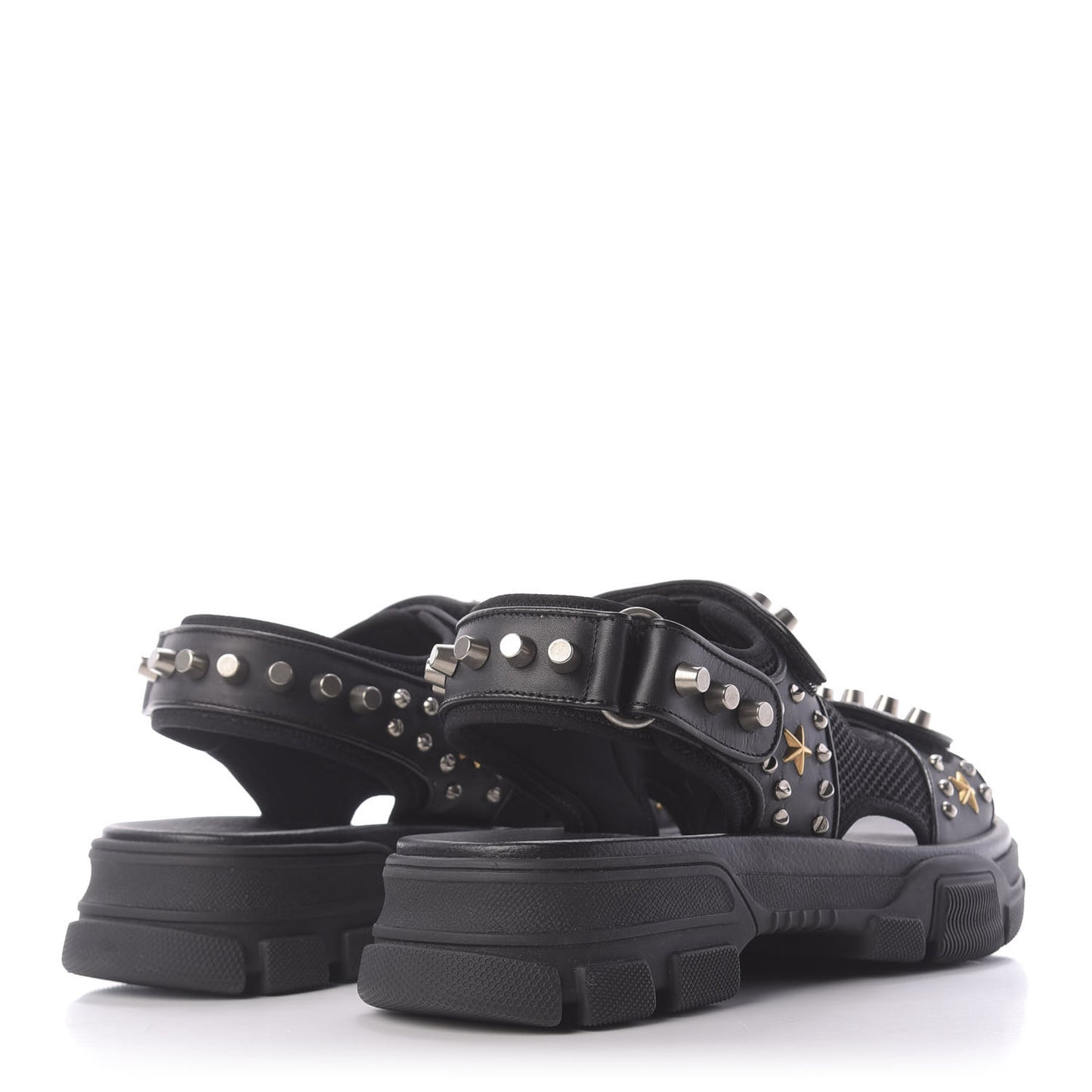 Nappa Mesh Studded Mens Aguru Sandals 7 Black