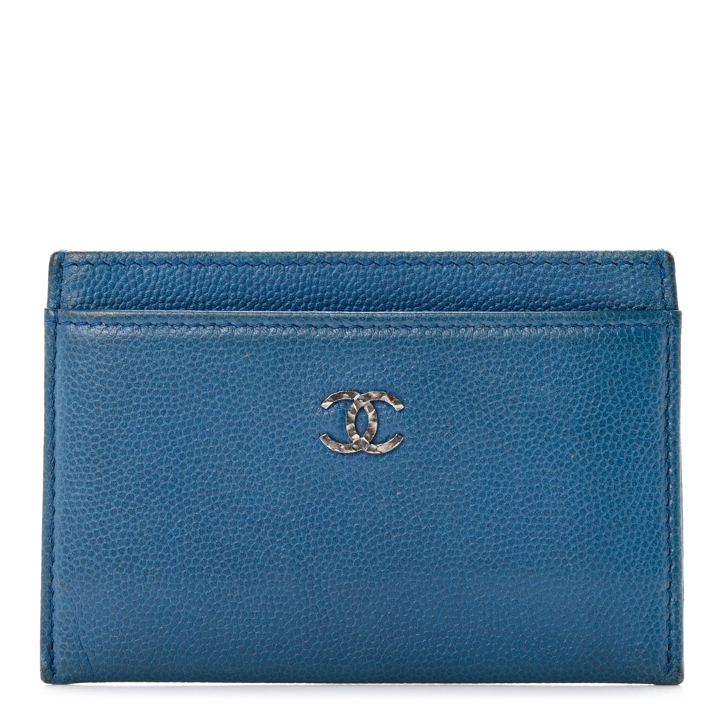 Chanel Caviar Card Holder Blue 1 of 8