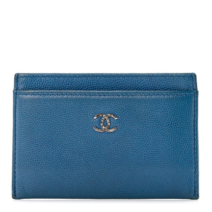 Chanel Caviar Card Holder Blue 1 of 8