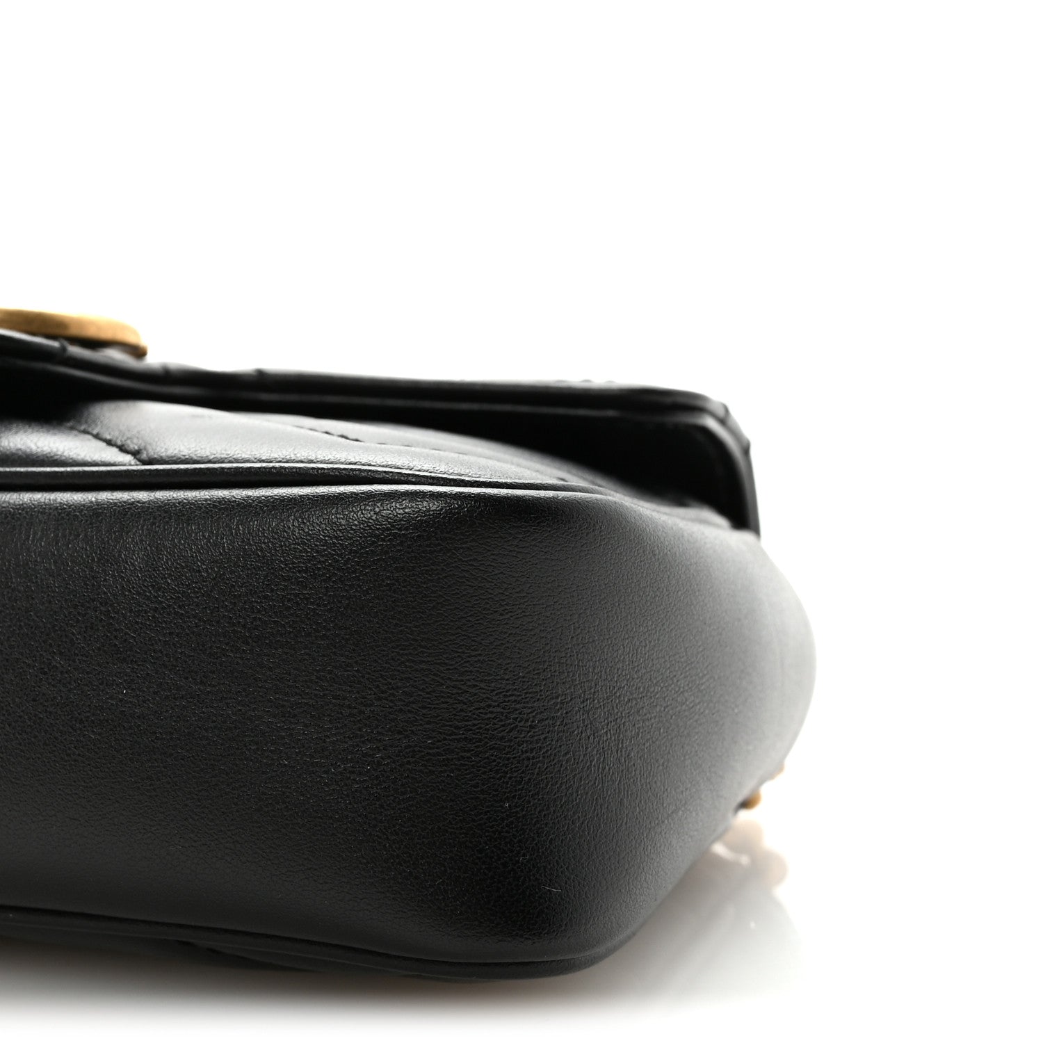 Gucci Calfskin Matelasse Super Mini GG Marmont Shoulder Bag Black 10 of 10