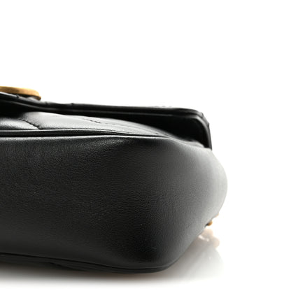 Gucci Calfskin Matelasse Super Mini GG Marmont Shoulder Bag Black 10 of 10